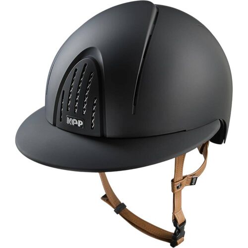 KEP Reithelm Smart Nova Matt Polo Visier mit Beigen Kinnriemen Black M kavalio - für mich und mein Pferd - Black