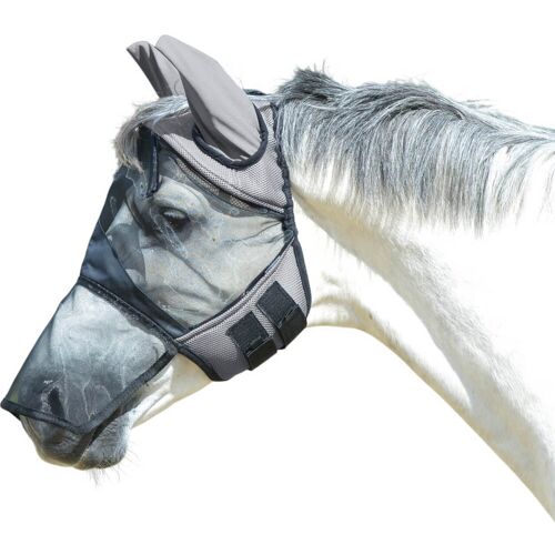 BUSSE Fliegenmaske Fly Cover Pro Gap II Fliegenschutz Grau/Schwarz Pony kavalio - für mich und mein Pferd - Grau/Schwarz