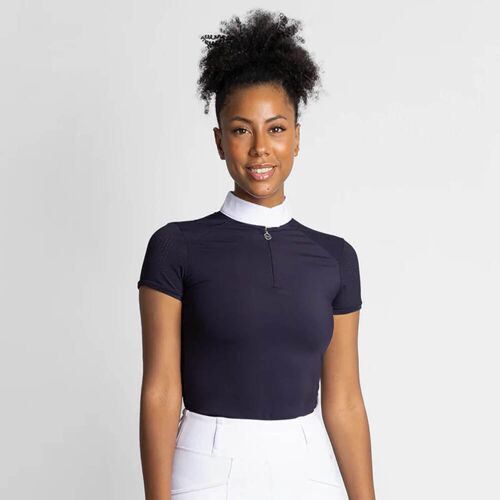 Maximilian Equestrian Turniershirt Damen Short Sleeve Air Show Shirt Navy L kavalio - für mich und mein Pferd - Navy