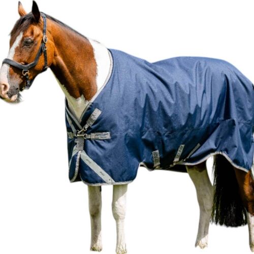 Horseware Ireland Weidedecke Amigo 100g 1200D Turnout Decke Navy/Titanium Grey & Silver 145 cm kavalio - für mich und mein Pferd - Navy/Titanium Grey & Silver