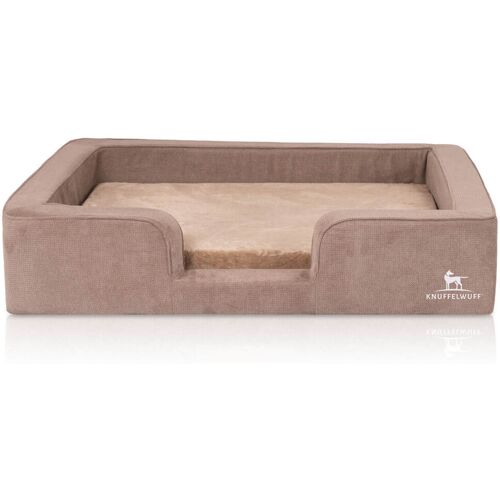 Knuffelwuff Orthopädisches Hundebett mit Wendekissen Bellamy Hundekissen Braun M-L