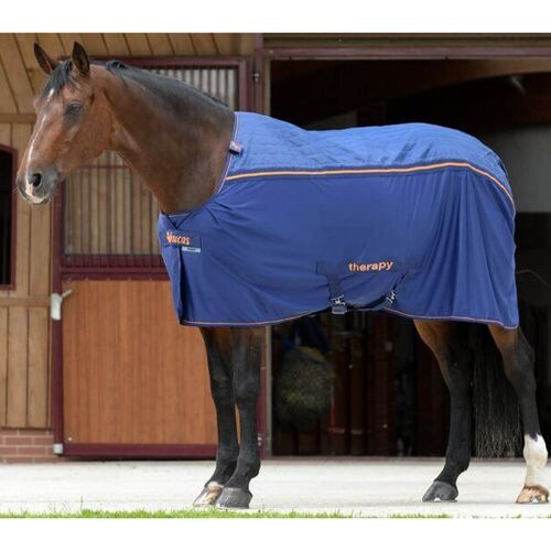Bucas Therapiedecke Abschwitzdecke Therapy Cooler Big Neck Navy/Orange 155 kavalio - für mich und mein Pferd - Navy/Orange