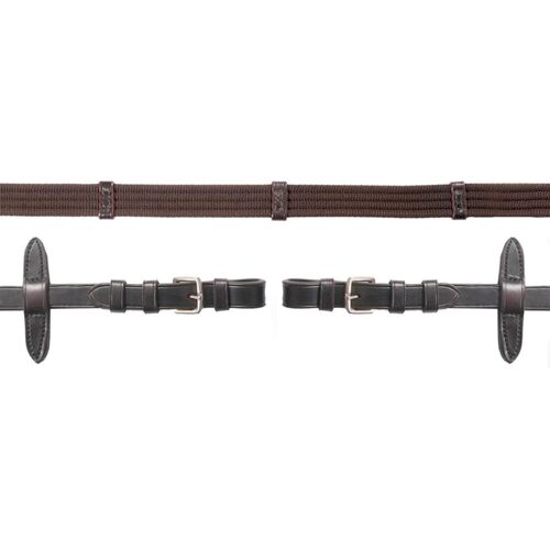 Schockemöhle Sports Zügel Gurtzügel Dark Brown/Silver WB kavalio - für mich und mein Pferd - Dark Brown/Silver