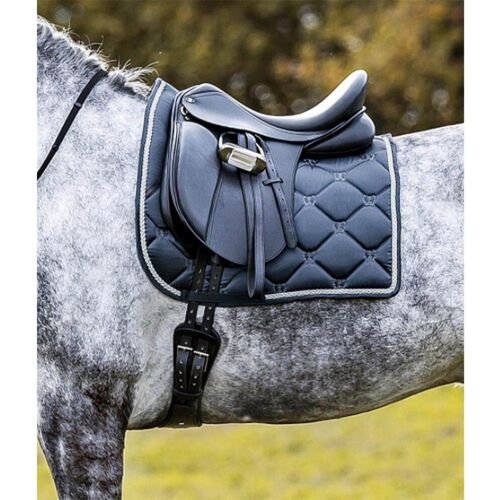 Waldhausen Schabracke Valencia Sattelunterlage Nachtblau/Silber Dressur kavalio - für mich und mein Pferd - Nachtblau/Silber