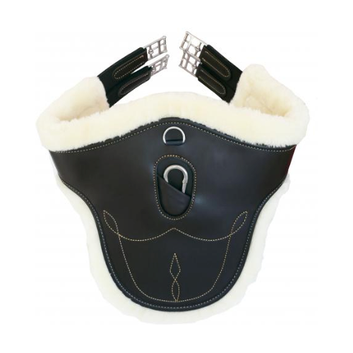 Kentucky Horsewear Stollengurt mit Lammfell Sattelgurt Lammfellgurt Schwarz kavalio - für mich und mein Pferd - Schwarz
