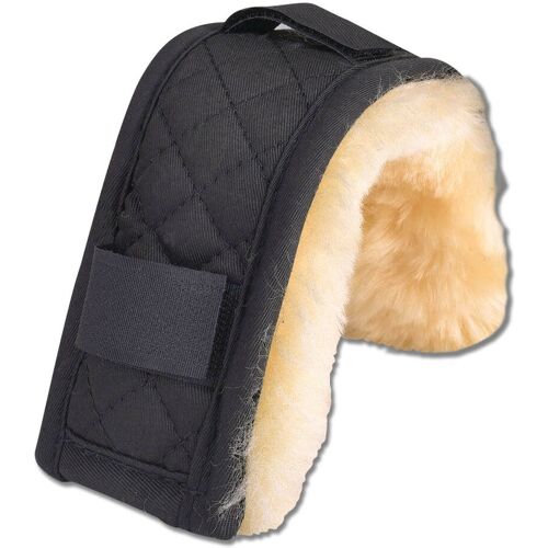 Waldhausen Nasen- und Kinnpolster Lammfell Schwarz/Natur 18cm kavalio - für mich und mein Pferd - Schwarz/Natur