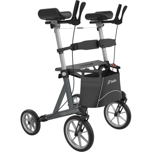 Mobilex Arthritis Rollator Tiger Outdoor, Sitzmaß H 62 X B 56Cm (Farbe: Grau)