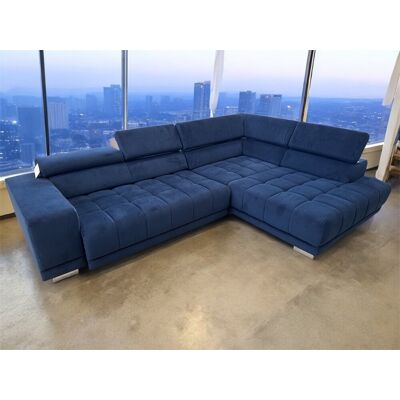 Megapol Ecksofa blau Samt Megapol Ecksofa blau Samt