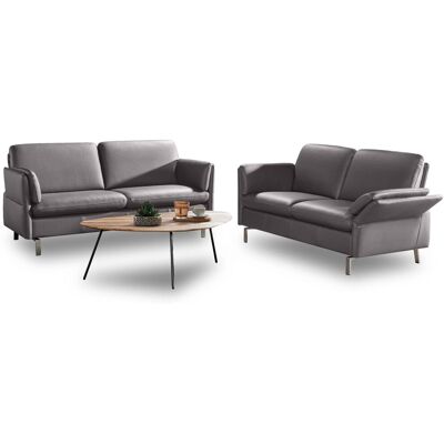 Leu Swiss Belen Ledersofa grau 2 Sitzer Leu Swiss Belen Ledersofa grau 2 Sitzer
