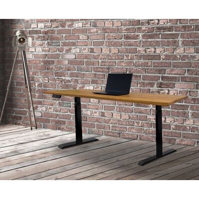 MKS Möbel Woodpower Schreibtisch höhenverstellbar mit massiver Tischplatte wildeiche MKS Möbel Woodpower Schreibtisch höhenverstellbar mit massiver Tischplatte wildeiche