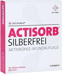 3M ACTISORB SILBERFREI 10,5x10,5 cm Aktivkohle 10 Stück