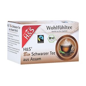 H&S Tee-Gesellschaft mbH & Co. KG H&S Bio Schwarzer Tee aus Assam Filterbeutel 20x1.80 Gramm