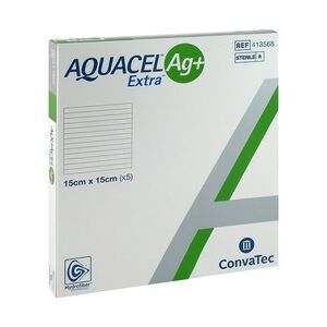 ConvaTec (Germany) GmbH AQUACEL Ag+ Extra 15x15 cm Kompressen 5 Stück