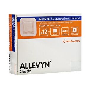 ACA Müller / ADAG Pharma ALLEVYN Schaumverband 7x8 cm haftend 12 Stück