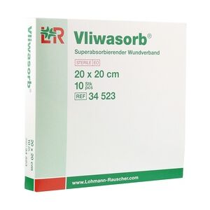 LOHMANN & RAUSCHER VLIWASORB superabsorb.Saugkomp.steril 20x20 cm 10 Stück