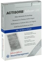 3M ACTISORB 220 Silver 6,5x9,5 cm steril Kompressen 10 Stück