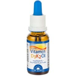 Dr. Jacob's Vitamin D3K2 Öl 800 IE/20 mcg D3+K2 640 Tropfen 20 Milliliter