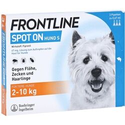 Boehringer Ingelheim Frontline Spot On gegen Zecken und Flöhe bei Hunden 2 - 10 kg 3 Stück