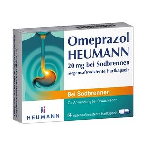 Omeprazol Heumann 20mg bei Sodbrennen Magensaftresistente Hartkapseln 14 Stück