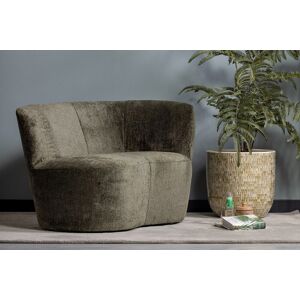 WOOOD Lounge Sessel Stone rechts - Struktur-Samt Warm Green