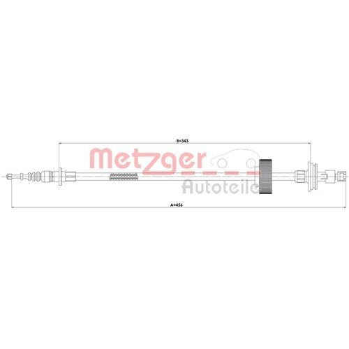METZGER Seilzug, Feststellbremse GREENPARTS 1E.ME002