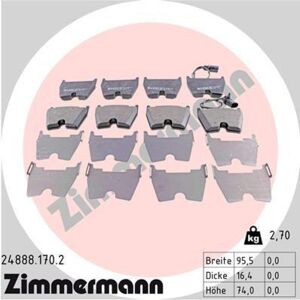 ZIMMERMANN Bremsbelagsatz, Scheibenbremse 24888.170.2 ZIMMERMANN Bremsbelagsatz, Scheibenbremse 24888.170.2