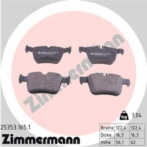 ZIMMERMANN Bremsbelagsatz, Scheibenbremse 25353.165.1 ZIMMERMANN Bremsbelagsatz, Scheibenbremse 25353.165.1