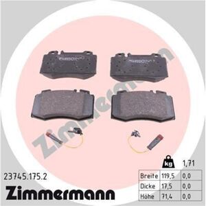 ZIMMERMANN Bremsbelagsatz, Scheibenbremse 23745.175.2 ZIMMERMANN Bremsbelagsatz, Scheibenbremse 23745.175.2
