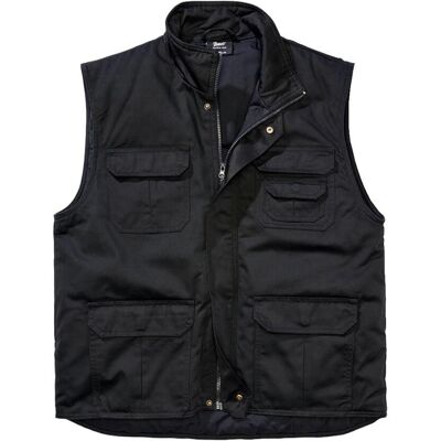 Brandit Safari Weste mit Futter Schwarz S Brandit Safari Weste mit Futter Schwarz S