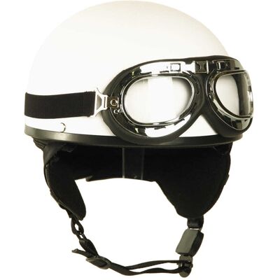 Mil-Tec Retro Helm Halbschale mit Brille Weiß 55-56 (S) Mil-Tec Retro Helm Halbschale mit Brille Weiß 55-56 (S)
