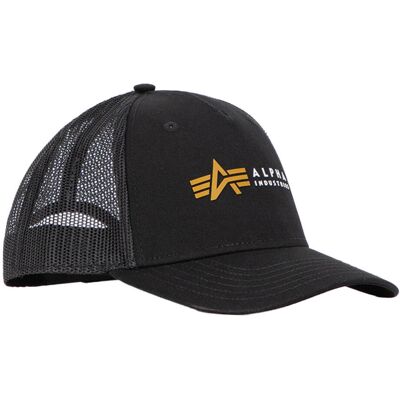 Industries Alpha Label Trucker Cap Schwarz Industries Alpha Label Trucker Cap Schwarz