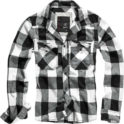 Brandit Check Shirt Herren Langarm Weiß-Schwarz 7XL Brandit Check Shirt Herren Langarm Weiß-Schwarz 7XL