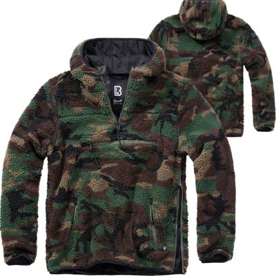 Brandit Teddyfleece Worker Pullover mit Kapuze Woodland 7XL Brandit Teddyfleece Worker Pullover mit Kapuze Woodland 7XL