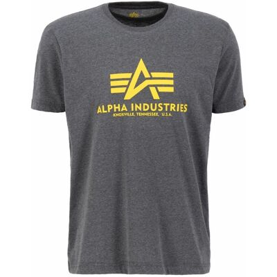 Alpha Industries Basic T-Shirt Charcoal Heather M Alpha Industries Basic T-Shirt Charcoal Heather M
