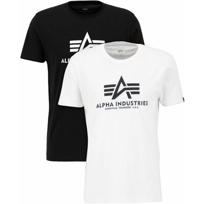 Alpha Industries Basic T-Shirt (2er Pack) Schwarz + Weiß XXL Alpha Industries Basic T-Shirt (2er Pack) Schwarz + Weiß XXL