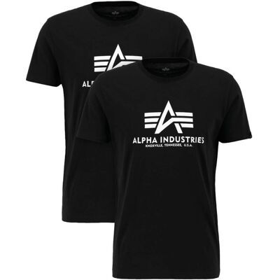 Alpha Industries Basic T-Shirt (2er Pack) Schwarz + Schwarz 3XL Alpha Industries Basic T-Shirt (2er Pack) Schwarz + Schwarz 3XL