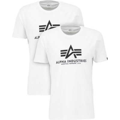 Alpha Industries Basic T-Shirt (2er Pack) Weiß + Weiß S Alpha Industries Basic T-Shirt (2er Pack) Weiß + Weiß S