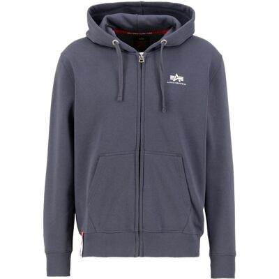 Alpha Industries Kapuzenjacke Basic Zip Hoodie Small Logo Grau-Schwarz 3XL Alpha Industries Kapuzenjacke Basic Zip Hoodie Small Logo Grau-Schwarz 3XL