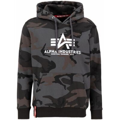 Alpha Industries Kapuzenpullover Basic Hoodie Black-Camo XL Alpha Industries Kapuzenpullover Basic Hoodie Black-Camo XL