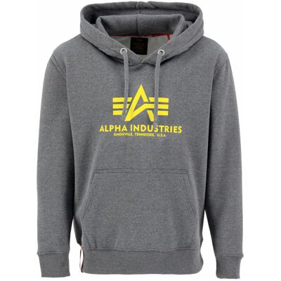 Alpha Industries Kapuzenpullover Basic Hoodie Charcoal Heather XXL Alpha Industries Kapuzenpullover Basic Hoodie Charcoal Heather XXL