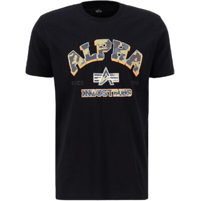 Alpha Industries T-Shirt College Camo Schwarz 3XL Alpha Industries T-Shirt College Camo Schwarz 3XL
