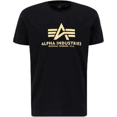 Alpha Industries Basic T-Shirt Carbon Schwarz / Gold 3XL Alpha Industries Basic T-Shirt Carbon Schwarz / Gold 3XL