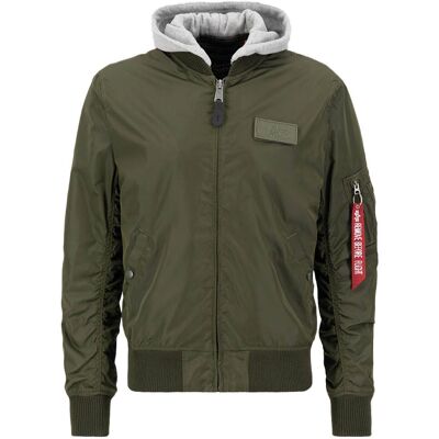 Alpha Industries Fliegerjacke mit Kapuze MA-1 TT Hood Dunkelgrün L Alpha Industries Fliegerjacke mit Kapuze MA-1 TT Hood Dunkelgrün L