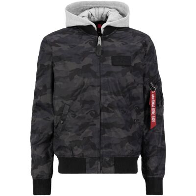 Alpha Industries Fliegerjacke mit Kapuze MA-1 TT Hood Black-Camo XXL Alpha Industries Fliegerjacke mit Kapuze MA-1 TT Hood Black-Camo XXL