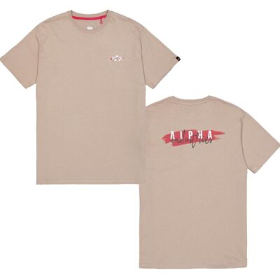 Alpha Industries Signature Puff Print BP T-Shirt Vintage Sand S Alpha Industries Signature Puff Print BP T-Shirt Vintage Sand S