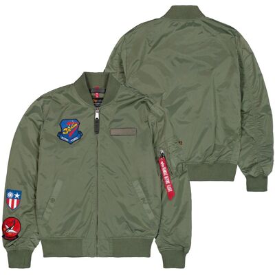 Alpha Industries Fliegerjacke MA-1 TT Flying Tigers + Patches Sage Green (Grün) XXL Alpha Industries Fliegerjacke MA-1 TT Flying Tigers + Patches Sage Green (Grün) XXL