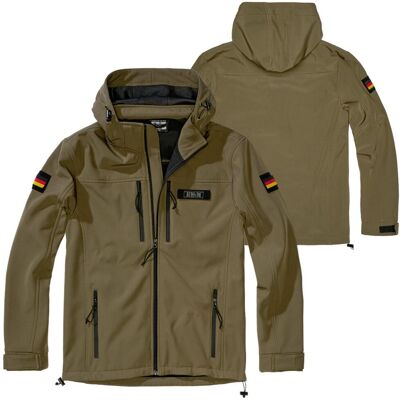 BWuM Tactical Softshell Jacke + Patch & Flaggen Oliv L BWuM Tactical Softshell Jacke + Patch & Flaggen Oliv L