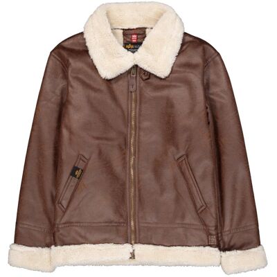 Alpha Industries Bomberjacke B-3 Leder Faux Leather Braun L Alpha Industries Bomberjacke B-3 Leder Faux Leather Braun L