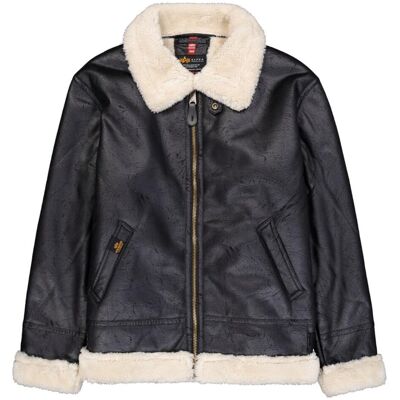 Alpha Industries Bomberjacke B-3 Leder Faux Leather Schwarz M Alpha Industries Bomberjacke B-3 Leder Faux Leather Schwarz M