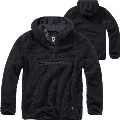 Brandit Teddyfleece Worker Pullover mit Kapuze Schwarz XL Brandit Teddyfleece Worker Pullover mit Kapuze Schwarz XL